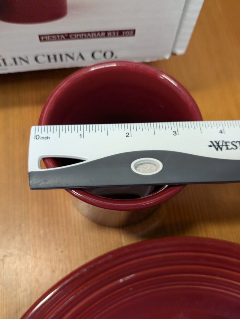 Fiesta Ware Retired 4-Piece Place Setting CINNABAR Fiestaware Set w/ Box USA GUC - Picture 14 of 15